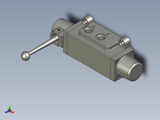 三位四通手动换向阀设计 1311408===三维通用格式正等轴测缩略图