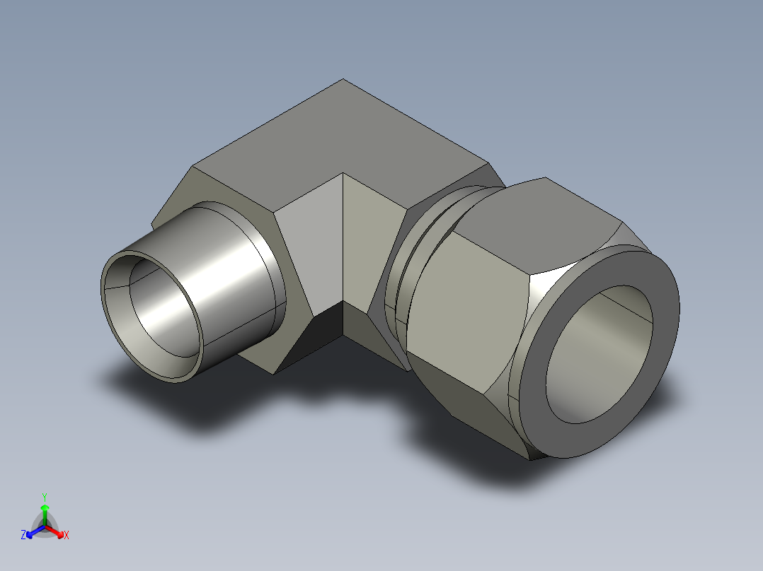 卡套式工业通用硬管接头16-12_cbu-s正等轴测图