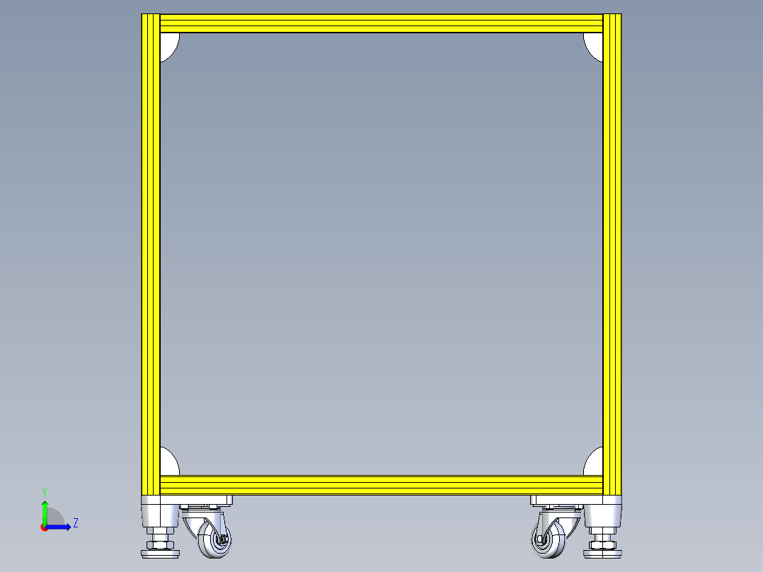 铝型材机架左视图