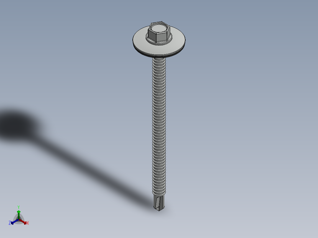 紧固件-Drill-Tip Stucco Screw 0.2500正等轴测图