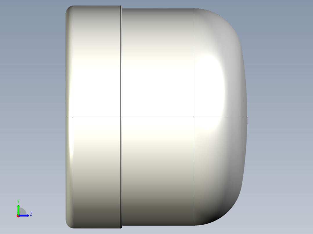 7CIC 带有溶剂焊接插座的端盖左视图