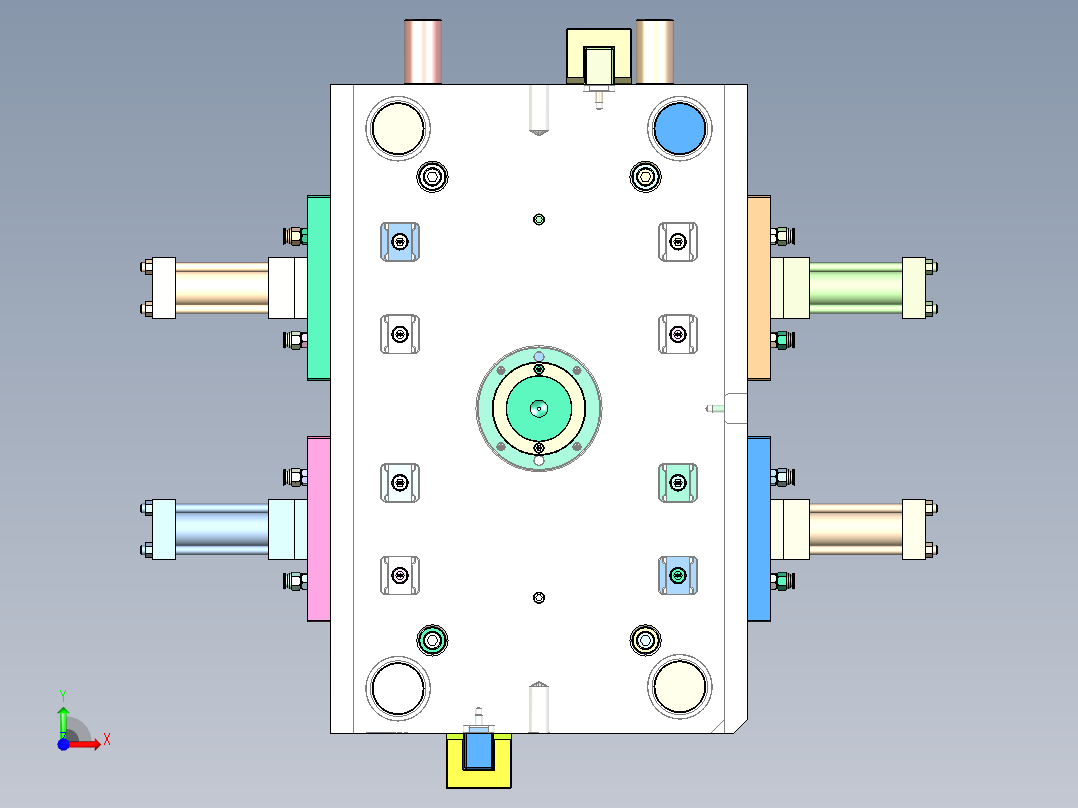 中壳（三板模开合模控制扣机+前）前视图