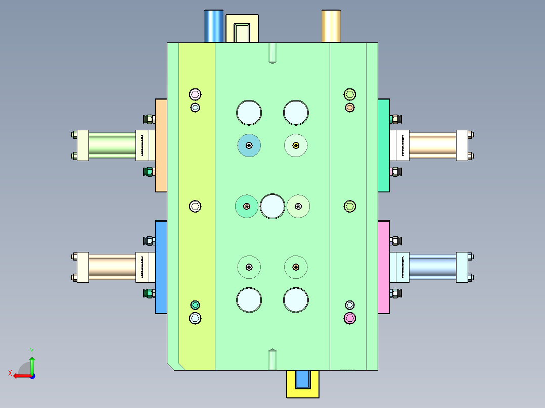 中壳（三板模开合模控制扣机+前）后视图