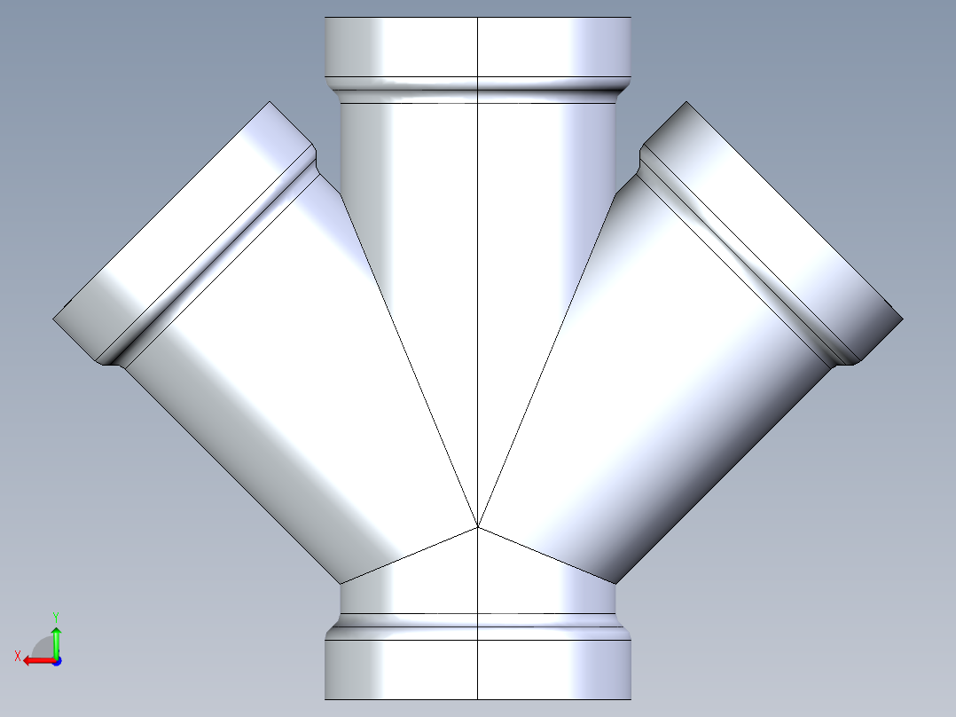 船舶管路系统S7_SeaDrainPLUS_DoubleWye-SxSxSxS_37E163504_4in Sea Drain Plus - Double Wye - SxSxSxS后视图