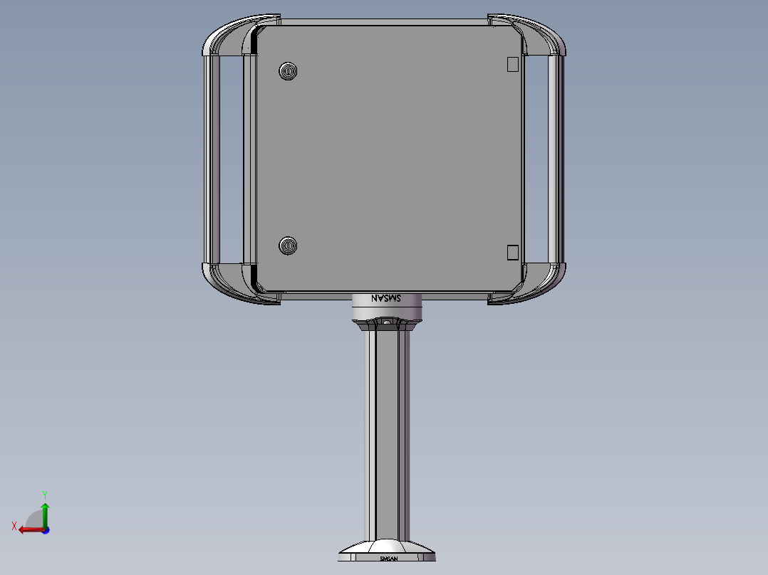向下固定底座+箱体连接器+控制箱后视图
