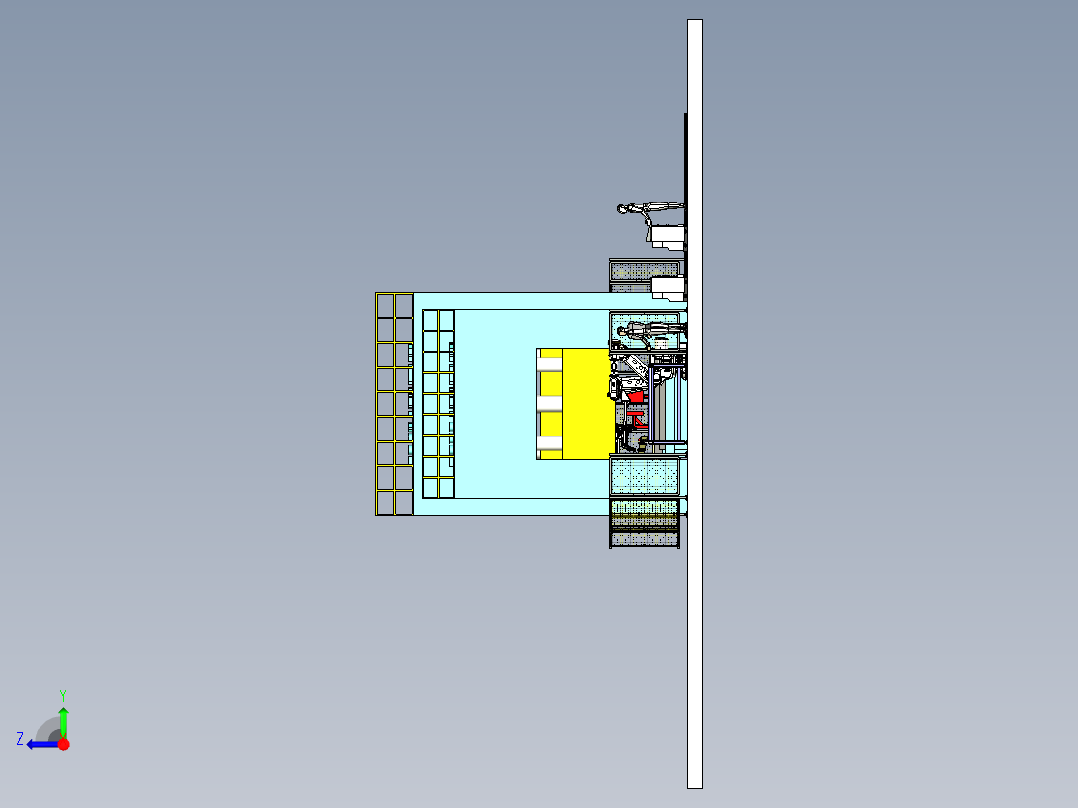汽车门板冲压自动生产线三维模型设计右视图
