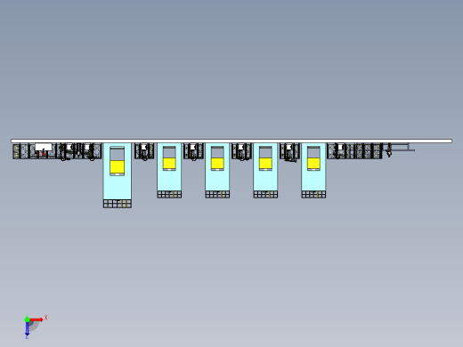 汽车门板冲压自动生产线三维模型设计俯视缩略图