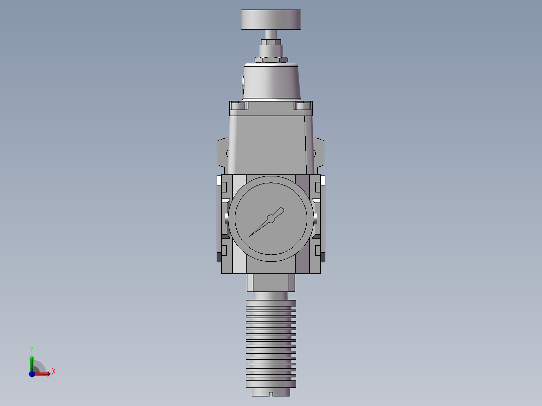 精密调压阀RP2000-8-08-G49PBE（带固定座）（带压力表）前视图