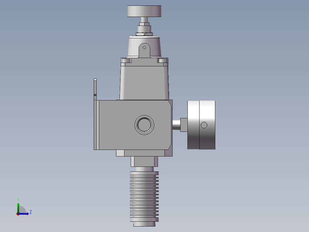 精密调压阀RP2000-8-08-G49PBE（带固定座）（带压力表）左视图