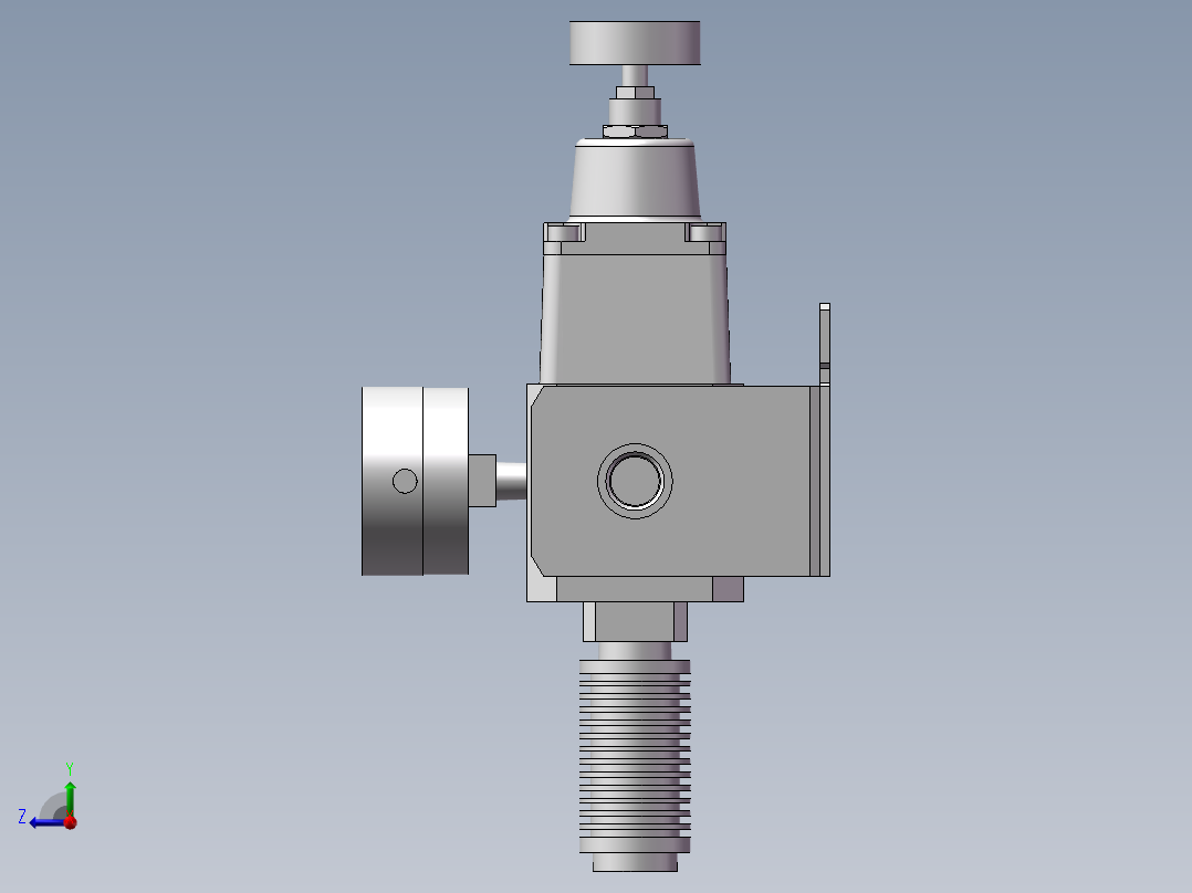 精密调压阀RP2000-8-08-G49PBE（带固定座）（带压力表）右视图