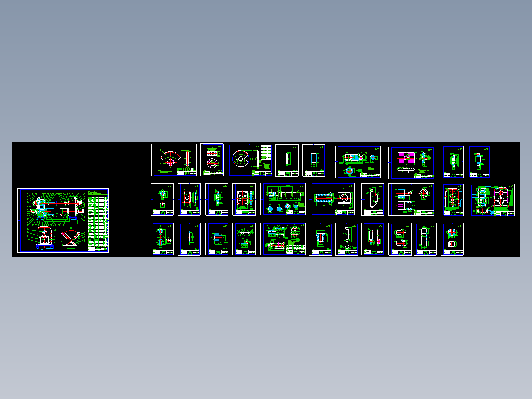 生产线翻转机构CAD图纸