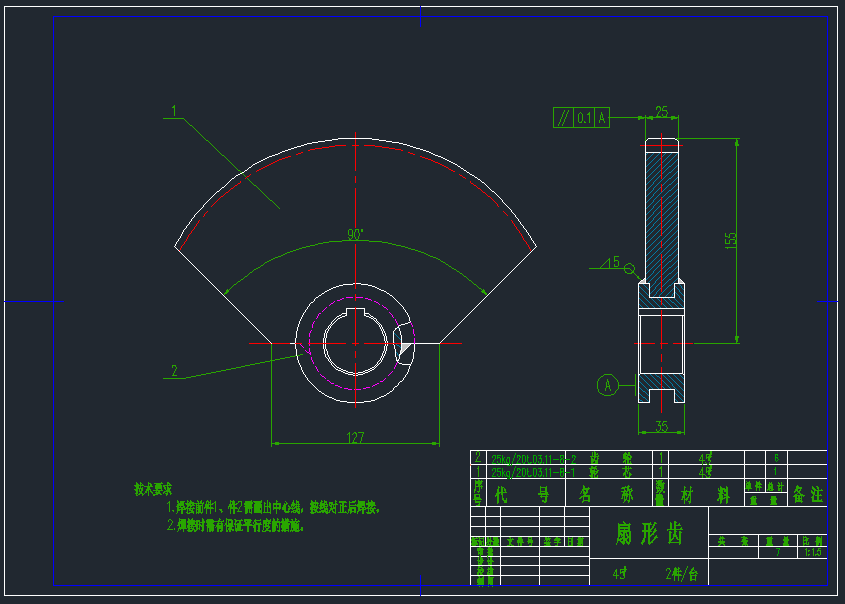 生产线翻转机构CAD图纸