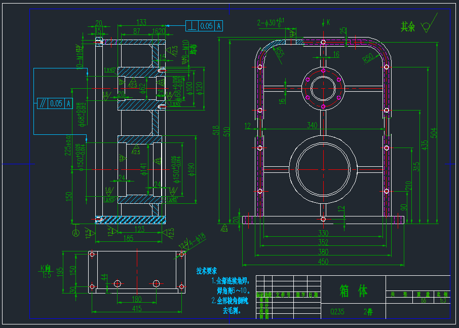 生产线翻转机构CAD图纸