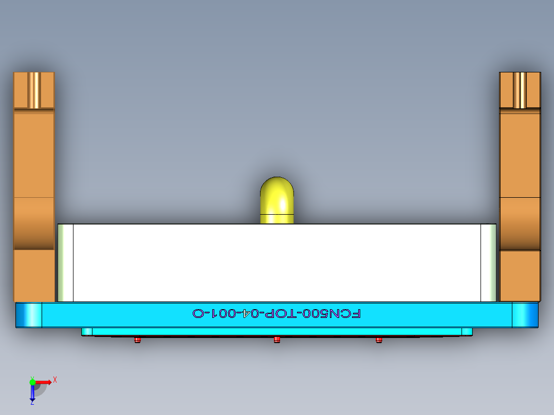 N500-T0P-笔记本CNC工装夹具三维模型CNC4俯视图