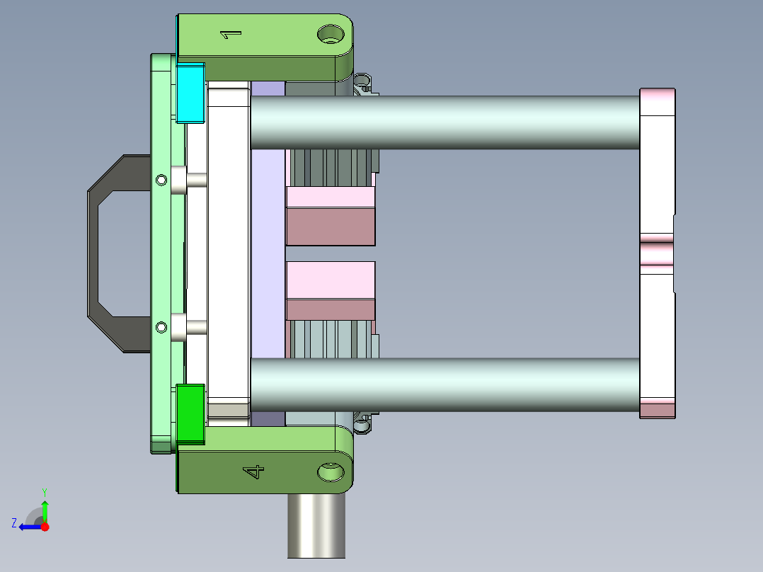 UX305-A-笔记本CNC工装夹具三维模型CNC1右视图