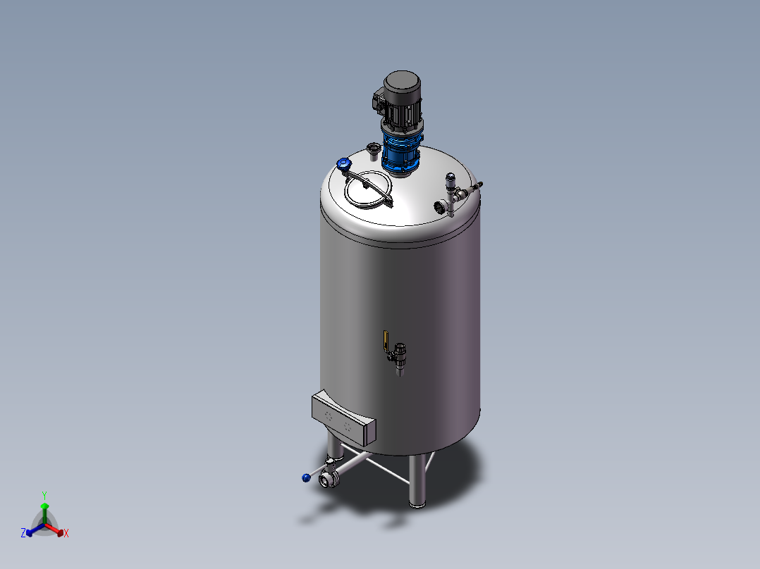 糖浆桶100l正等轴测图