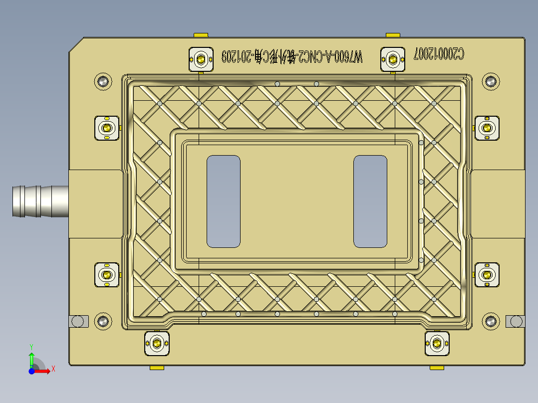W7600-A-笔记本CNC工装夹具三维模型CNC2铣外形C角-201209前视图
