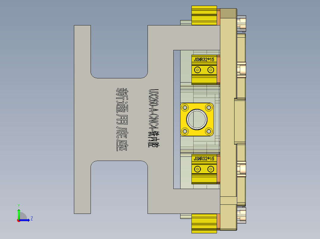 W7600-A-笔记本CNC工装夹具三维模型CNC2铣外形C角-201209左视图