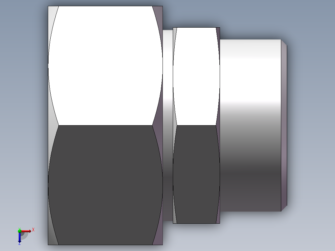 直通变径接头、2C-36-45俯视图