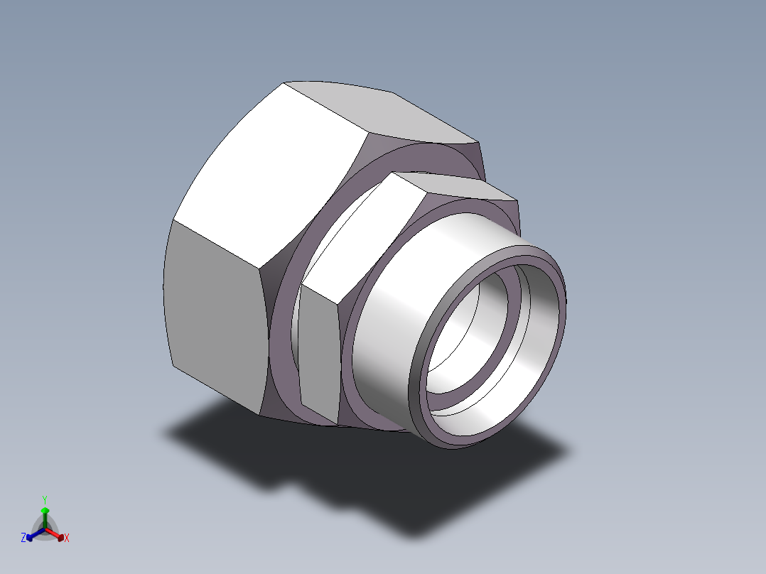 直通变径接头、2C-36-45正等轴测图
