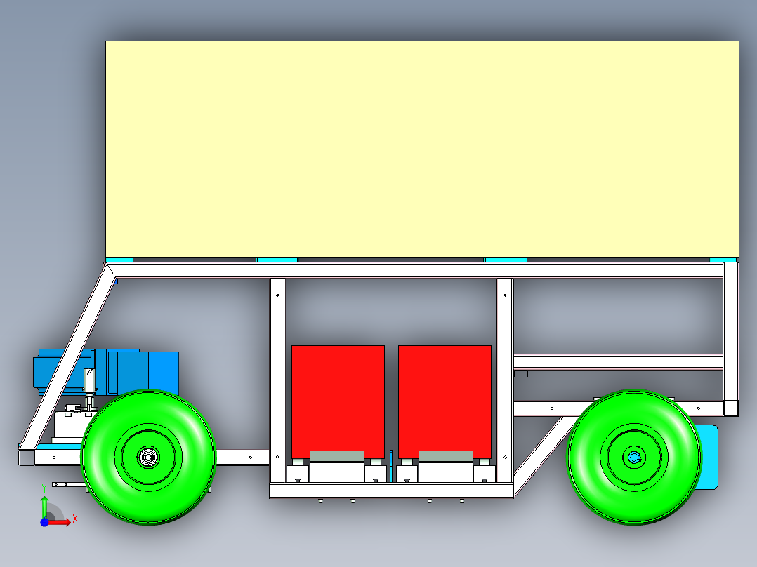 液体输送小车设计前视图