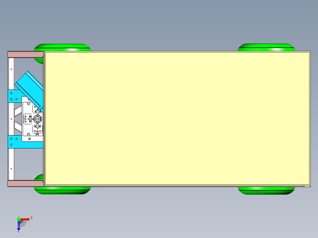 液体输送小车设计俯视图