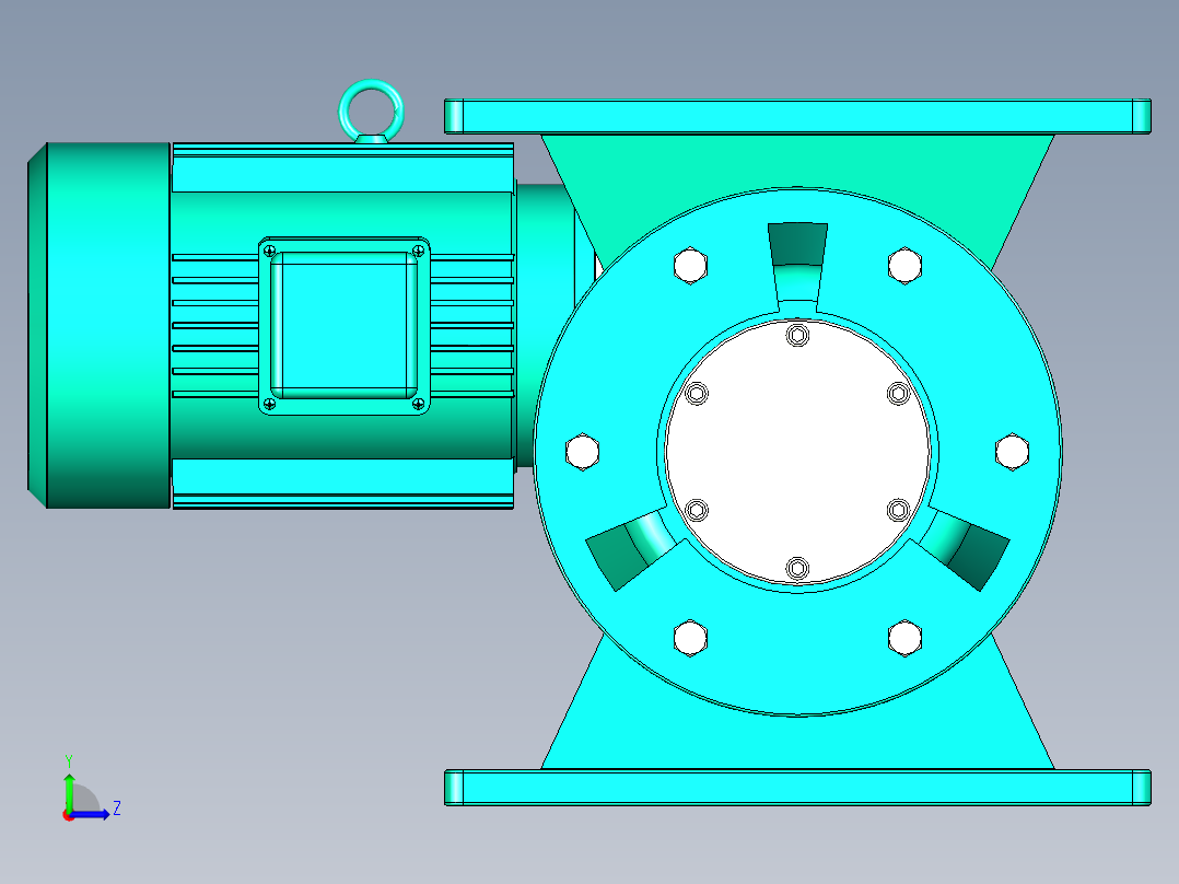 星型卸料器 hw4左视图