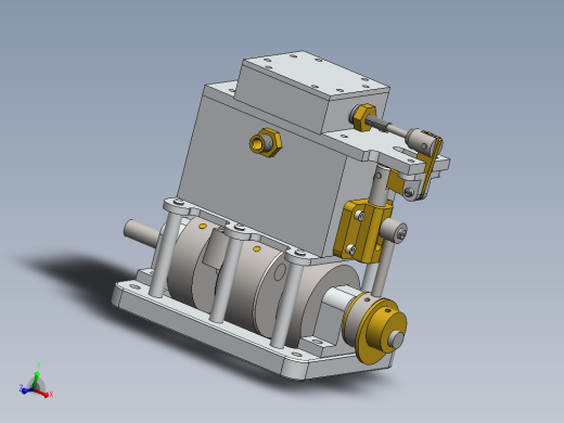 两缸单阀蒸汽机two-cylinder-single-valve-模型格式为 sw