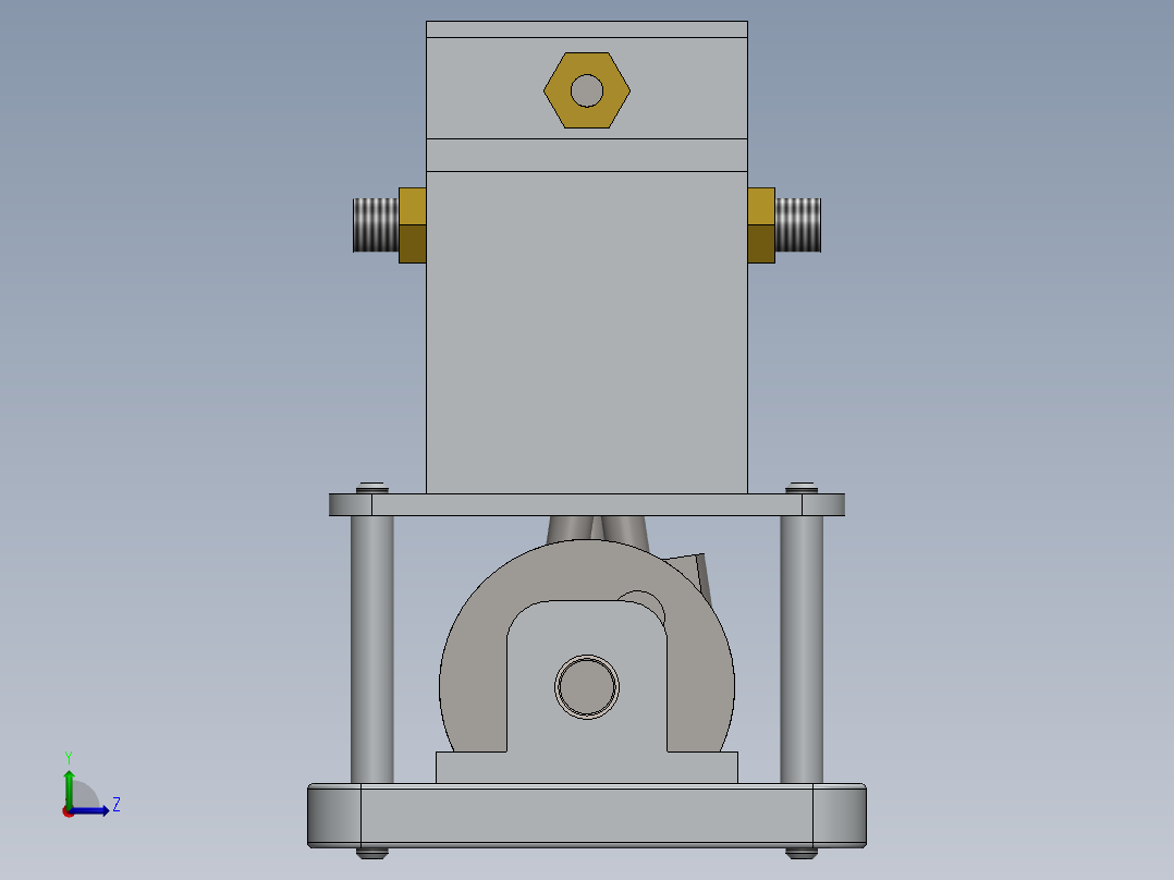 两缸单阀蒸汽机two-cylinder-single-valve-模型格式为 sw左视图