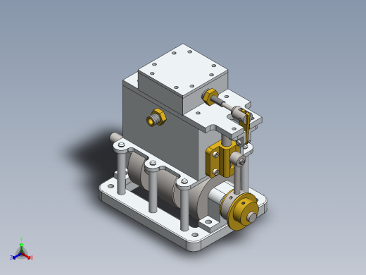 两缸单阀蒸汽机two-cylinder-single-valve-模型格式为 sw正等轴测缩略图