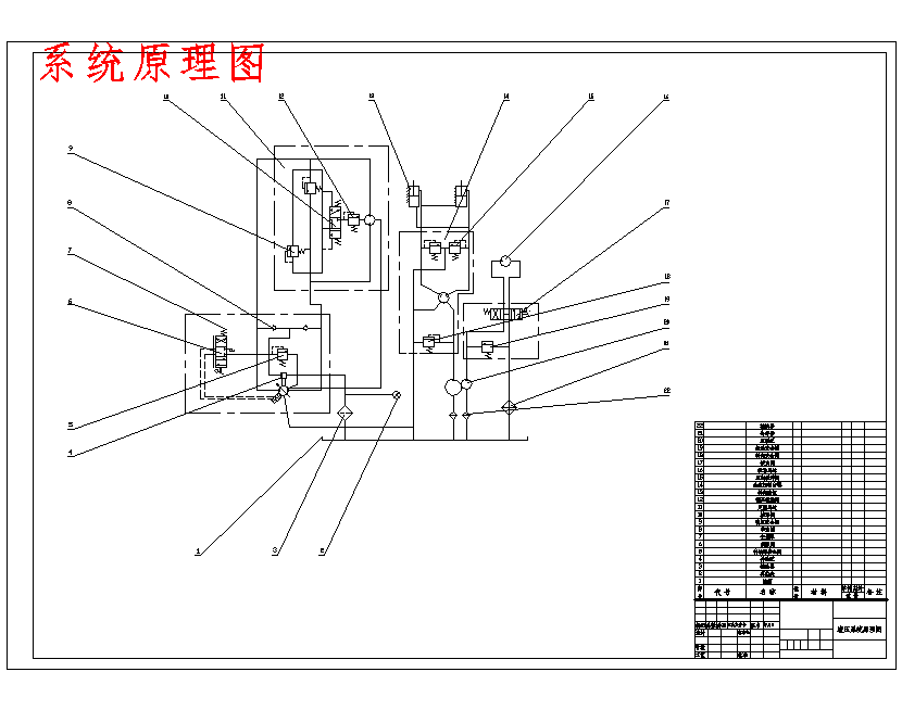 振动压路机液压系统设计3张CAD图