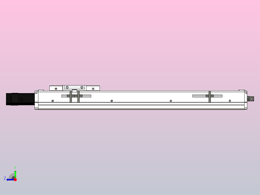 SCS12-450-BC-100W滚珠花健、支撑座、滚珠丝杠、交叉导轨、直线模组右视图