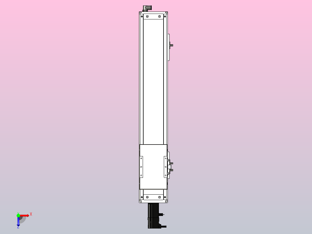 SCS12-450-BC-100W滚珠花健、支撑座、滚珠丝杠、交叉导轨、直线模组俯视图