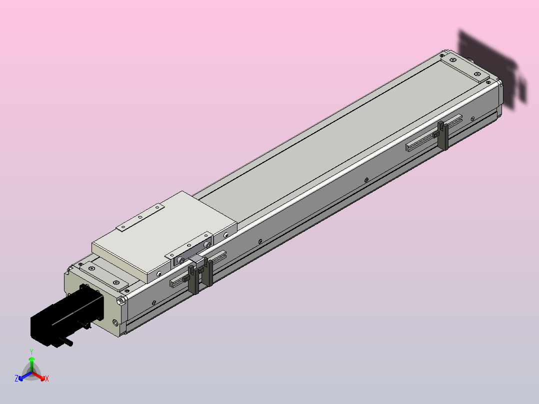 SCS12-450-BC-100W滚珠花健、支撑座、滚珠丝杠、交叉导轨、直线模组正等轴测图