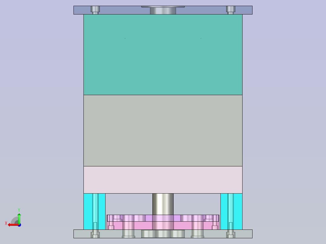 塑料高凳子模具设计后视图