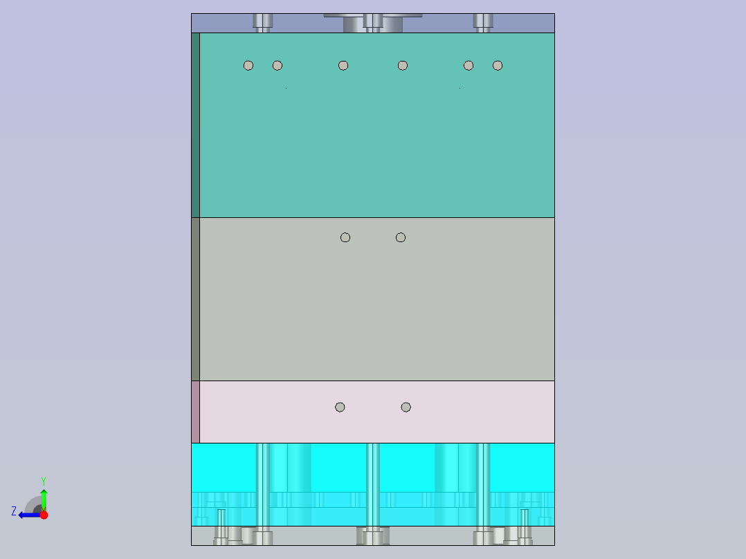 塑料高凳子模具设计右视图