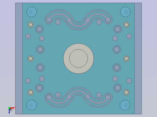 塑料高凳子模具设计俯视缩略图