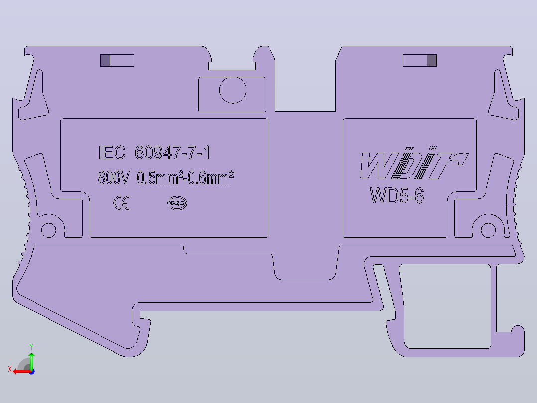 电器通用端子台ZIW80-6后视图
