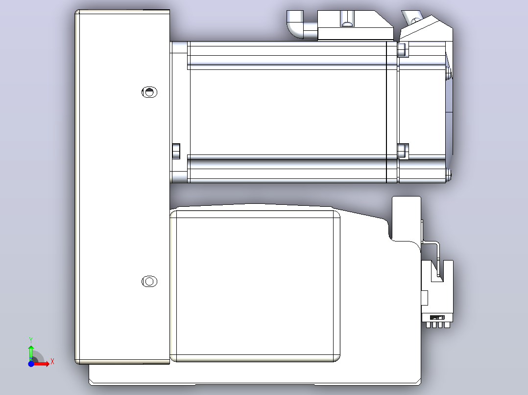 皮带直线轴半封闭可选导轨TPA-HNB-140D-120-L1150-LU-Y-P40-N3前视图