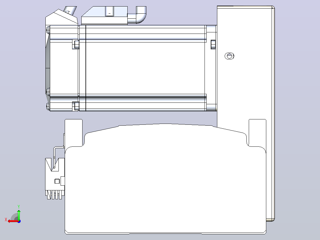 皮带直线轴半封闭可选导轨TPA-HNB-140D-120-L1150-LU-Y-P40-N3后视图
