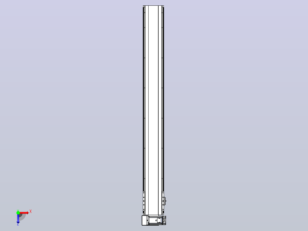 皮带直线轴半封闭可选导轨TPA-HNB-140D-120-L1150-LU-Y-P40-N3俯视图