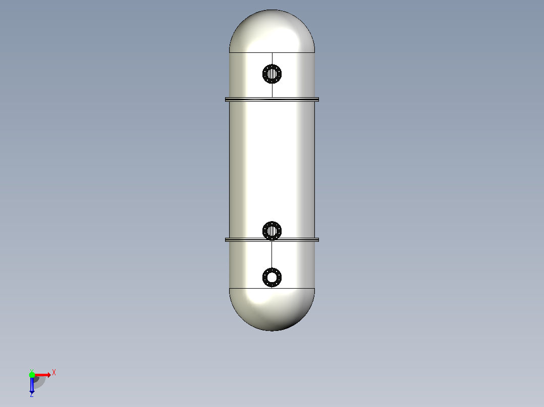 管壳式换热器模型图纸俯视图