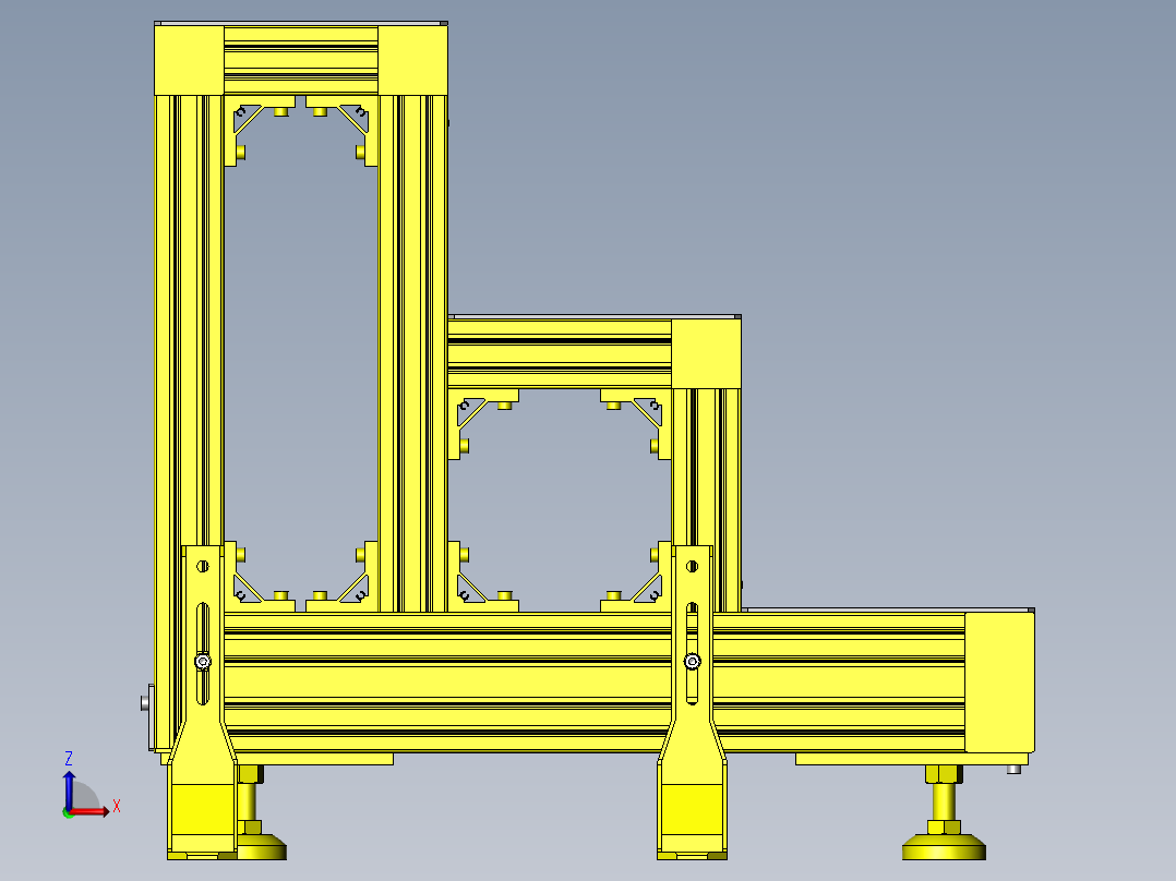 铝框踏台前视图