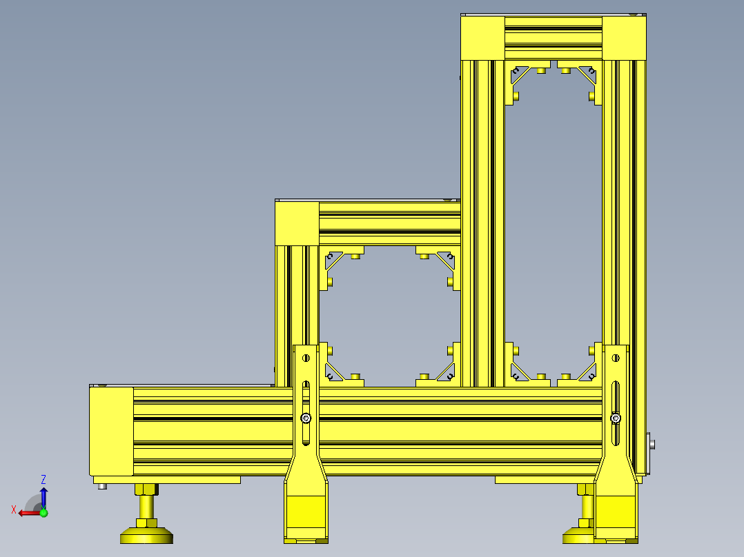 铝框踏台后视图