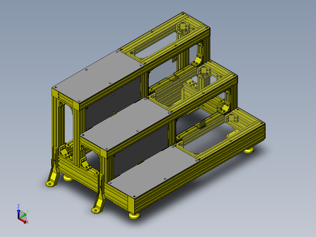 铝框踏台正等轴测图