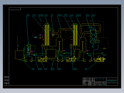 双效蒸发器流程图双效强制循环蒸发器CAD图纸
