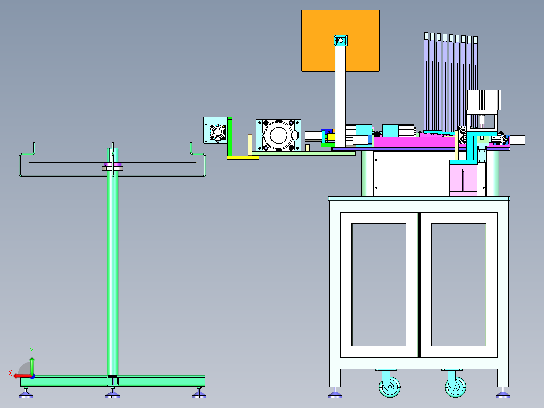 插片机装配体后视图