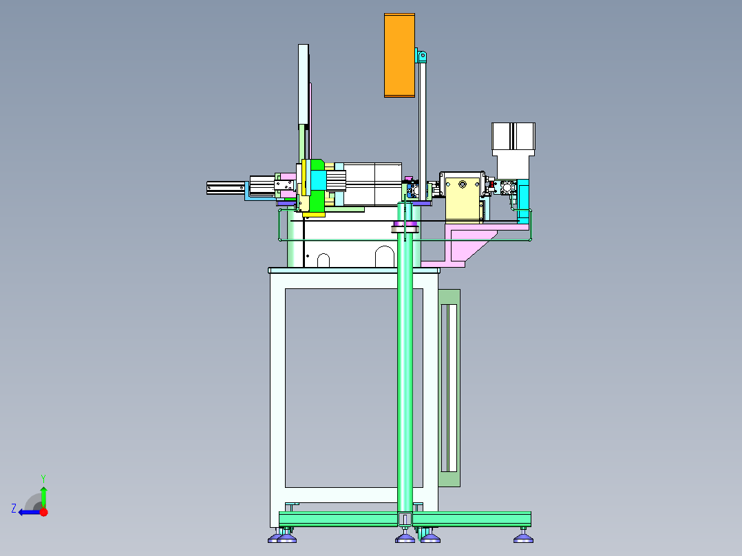 插片机装配体右视图