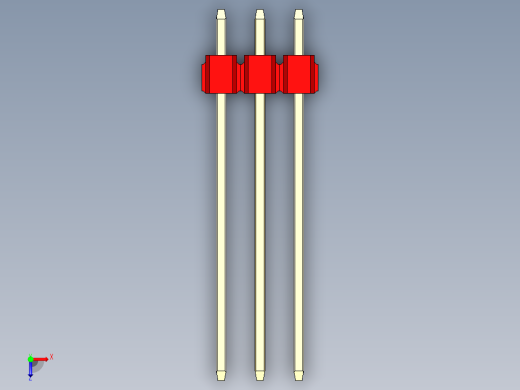 彩色公头100mil（2.54mm）系列-DS1021_red_2x03p_100mil_Type19_rev1.0俯视缩略图