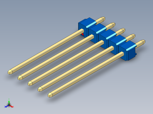 彩色公头100mil（2.54mm）系列-DS1021_blue_1x05p_100mil_Type19_rev1.0
